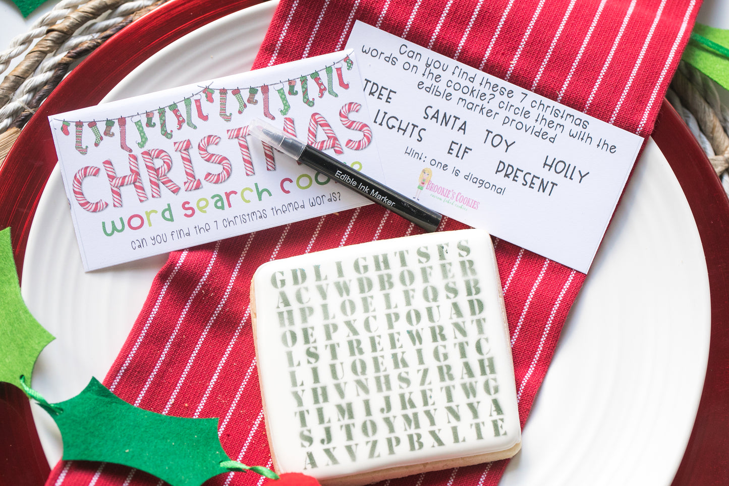 Christmas Word Search Cookie