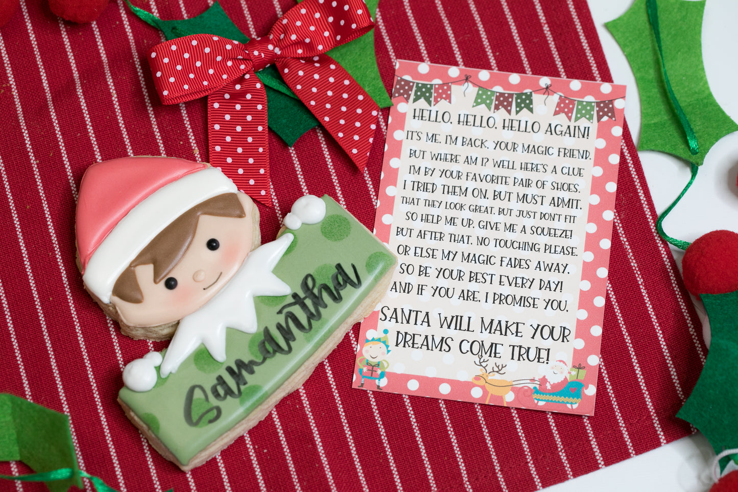 Personalized Elf Cookie and Card