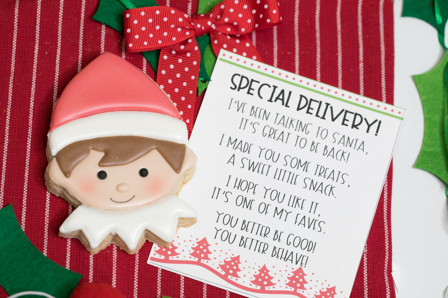 Elf Cookie and Card